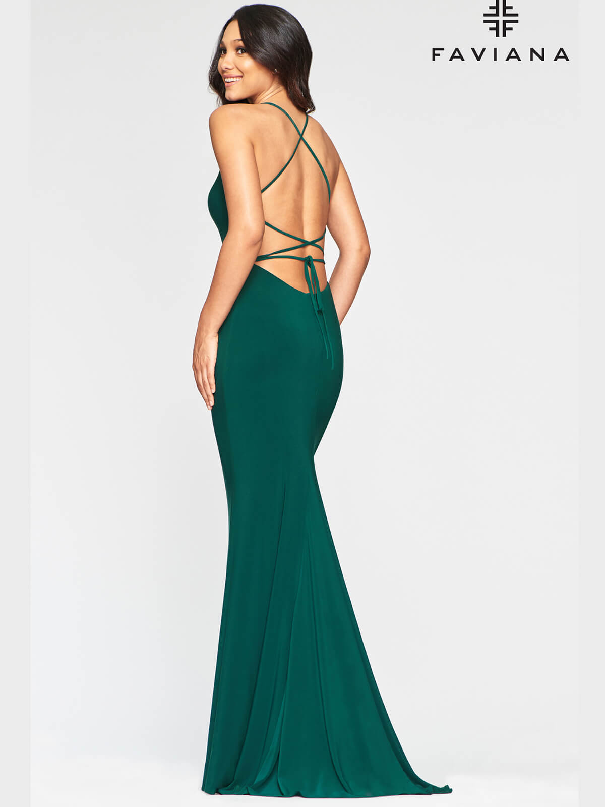 Open Back Jersey Faviana Prom Dress ...